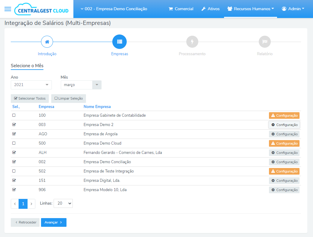 Software de Recursos Humanos Online - Integração de salários