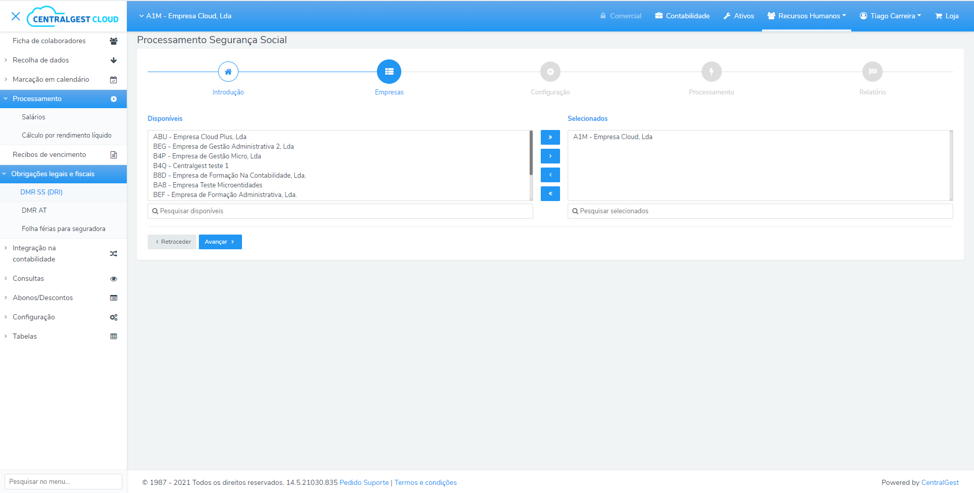 Software de Recursos Humanos Online - Processamento Segurança Social