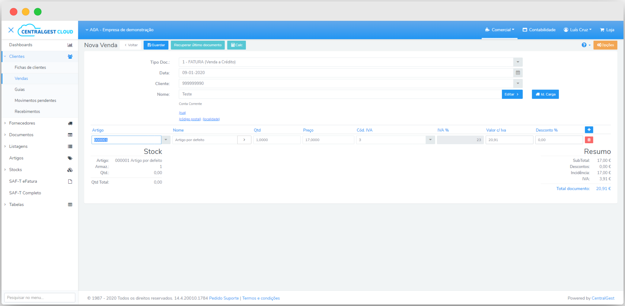 Software de Contabilidade Online - Faturação - Vendas